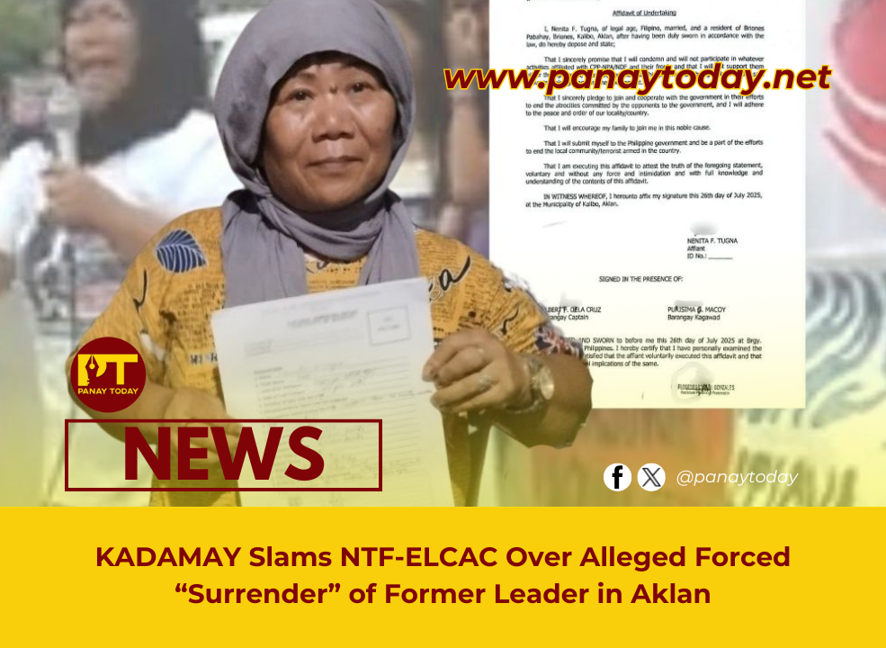 KADAMAY Slams NTF-ELCAC Over Alleged Forced “Surrender” of Former Leader in Aklan