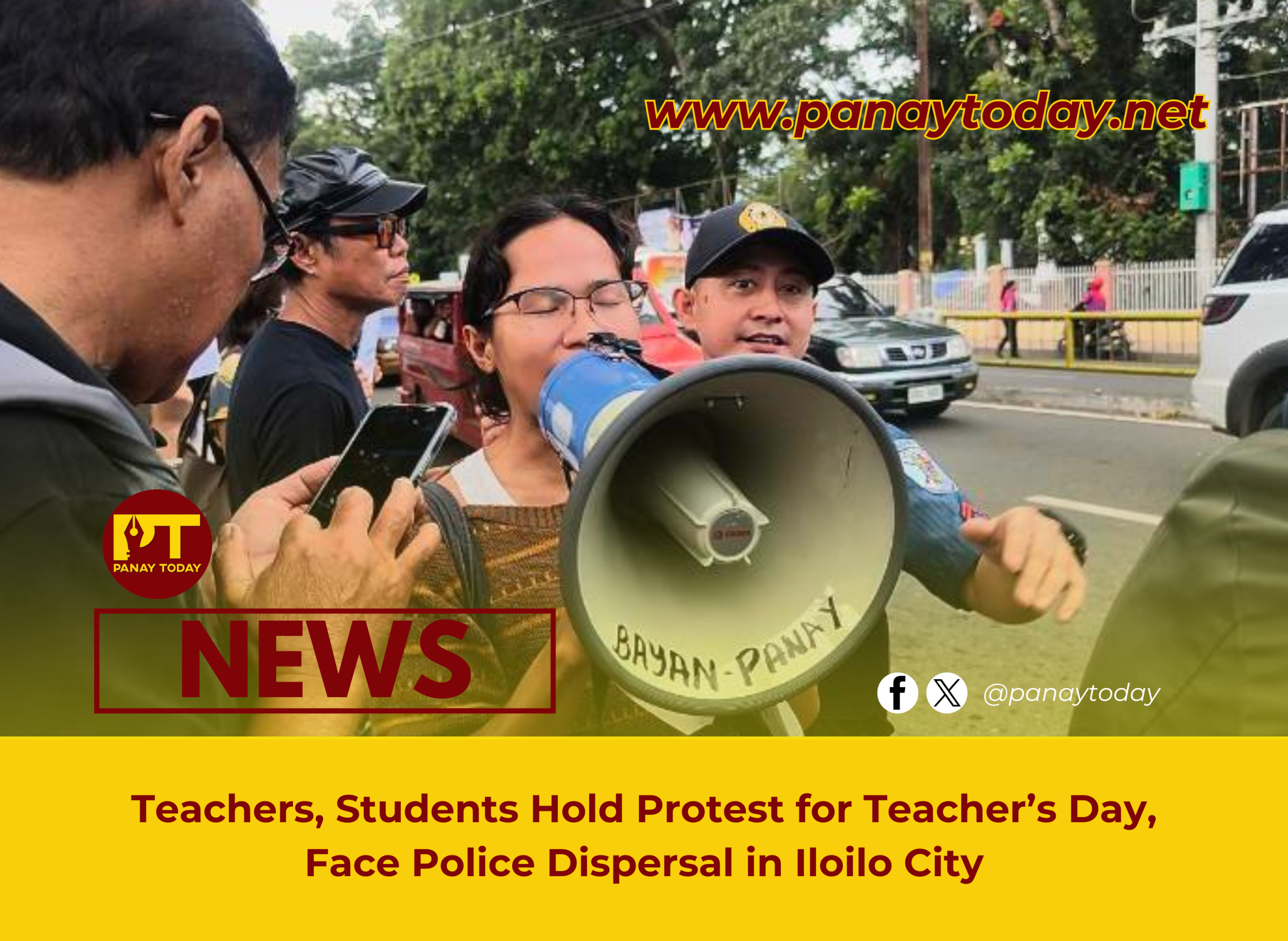 Teachers, Students Hold Protest for Teacher’s Day, Face Police Dispersal in Iloilo City